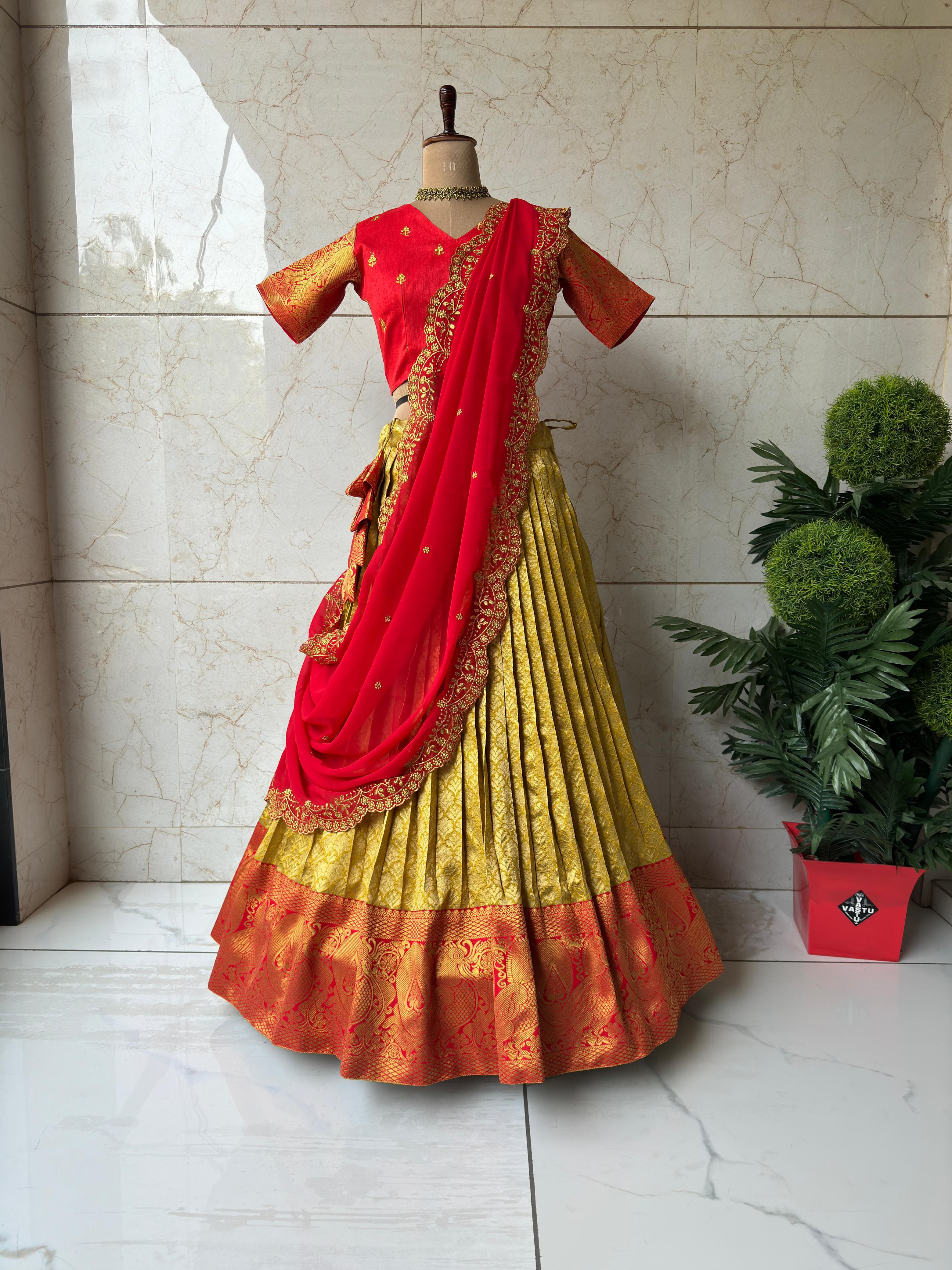 Attractive Kanjuvaram Silk Lehenga