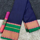 Pure Aura Plain Cotton Silk Saree