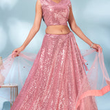 SEQUINS EMBROIDERY WORK LEHENGA