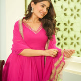 Stylish Pink Pure Georgette Suit