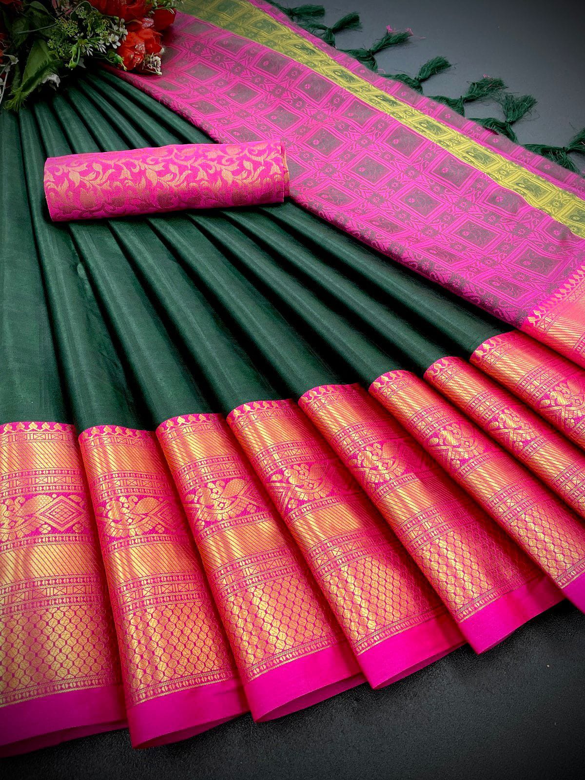 Launching mercerised cotton silk Saree