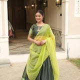 Traditional Shimmer Silk Weaving Lehenga