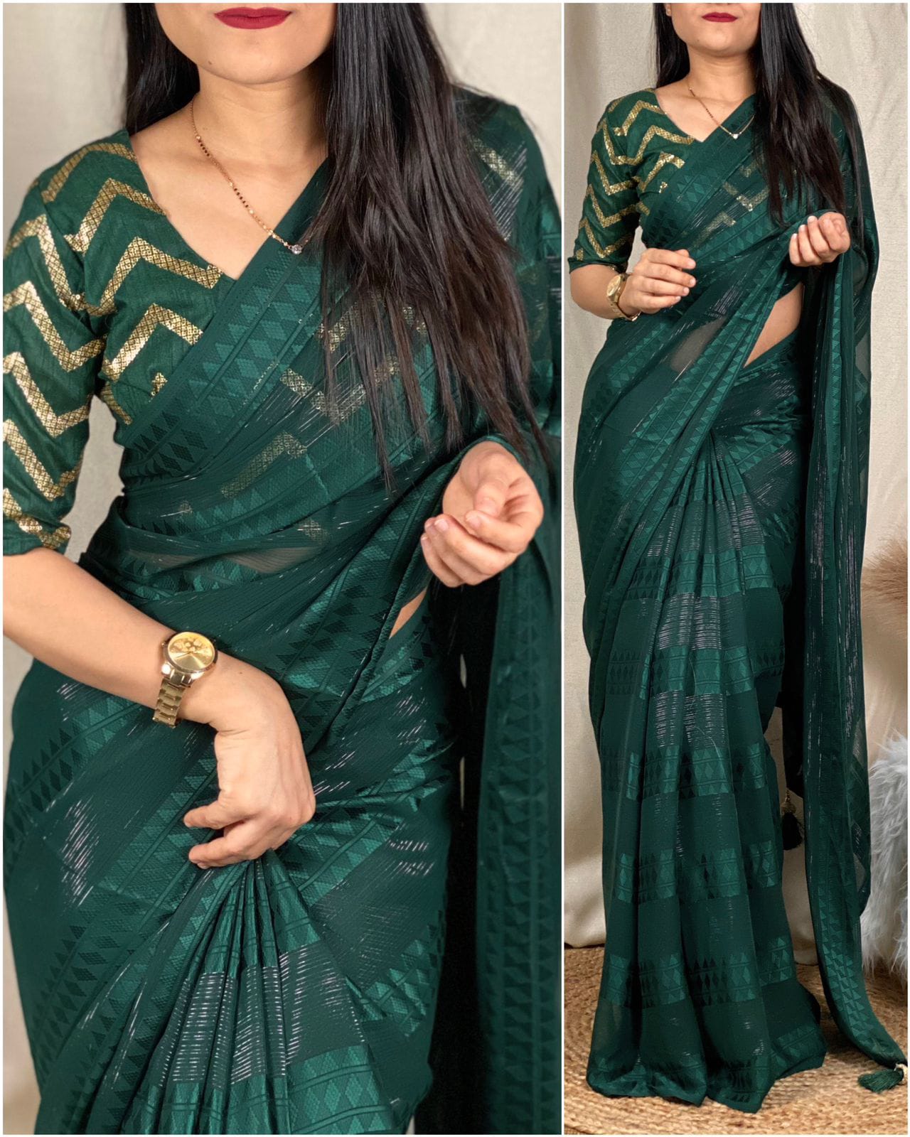 Glamorous saree With Designer Blouse