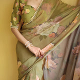 Classy Georgette Flower Print Saree