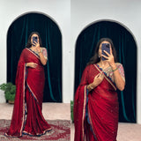 Maroon Blooming Rangoli Saree