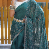 Pure Soft Silk Thread Work Saree