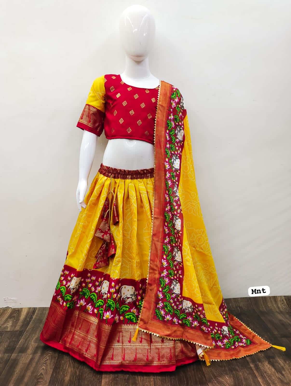 New Trending Zari Foil-Work Kalamkari Silk Stitched Lahenga Choli