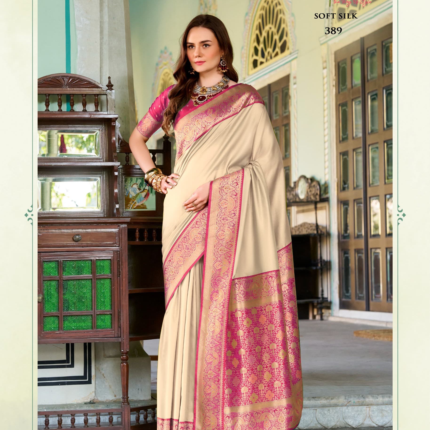 Designer Pure Chandan Silk Saree
