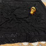 Balck original party wear saree