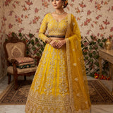 Yellow Premium Embroidered Lehenga