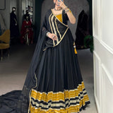 Black Navratri Reyon Lehenga