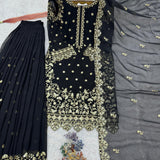 Wedding Georgette Embroidered Suit