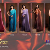 Trendy Swarovski Partywear Saree Collection