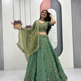Mosh Heavy Embroidered Silk Lehenga