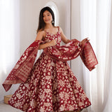 Alluring Banarasi Jacquard silk Gown