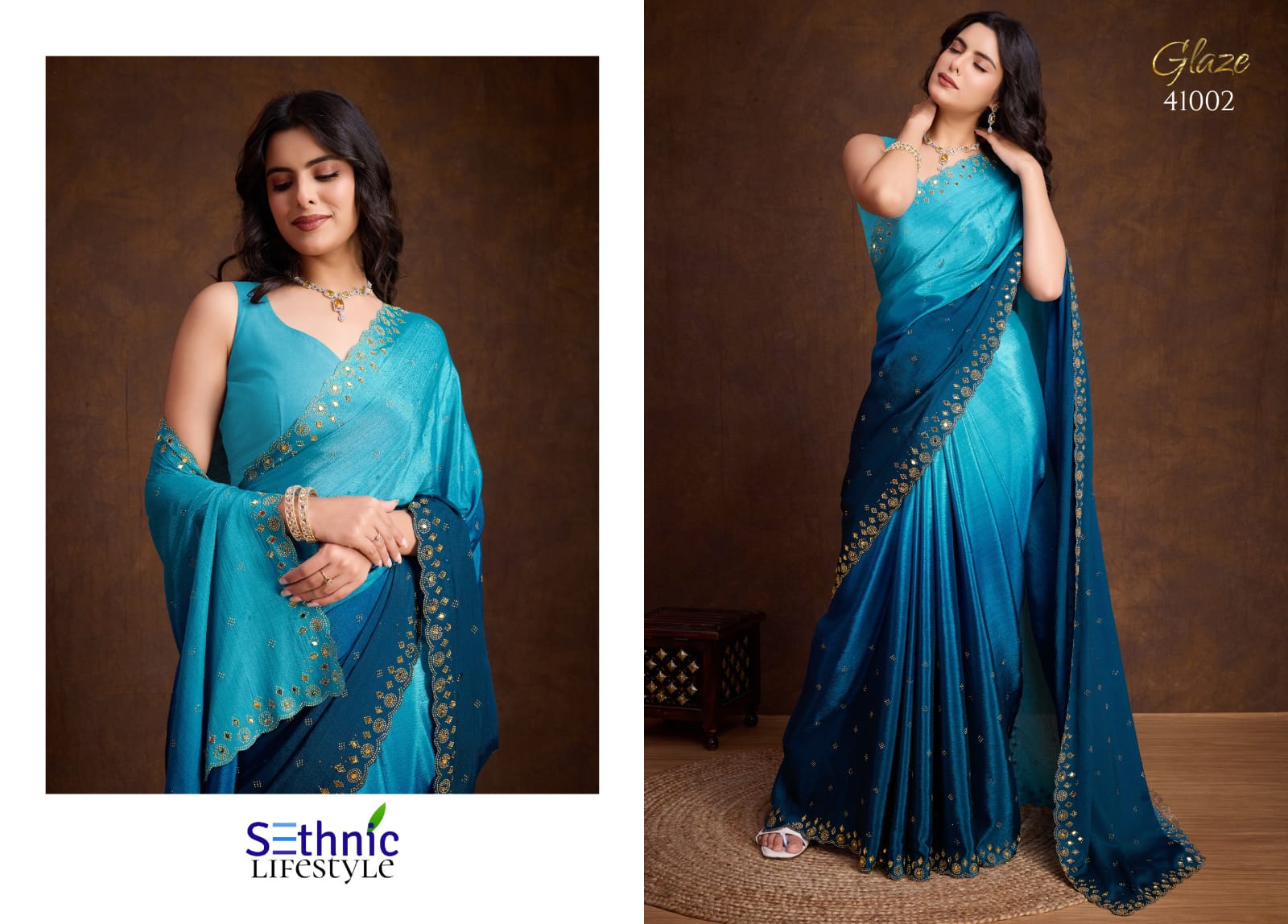 Trendy Swarovski Partywear Saree Collection