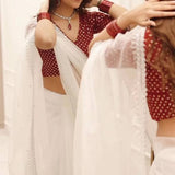 Beautifull White Sequance  Saree