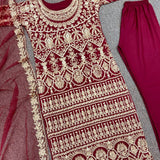 Red Luxurious Embroidered Suit