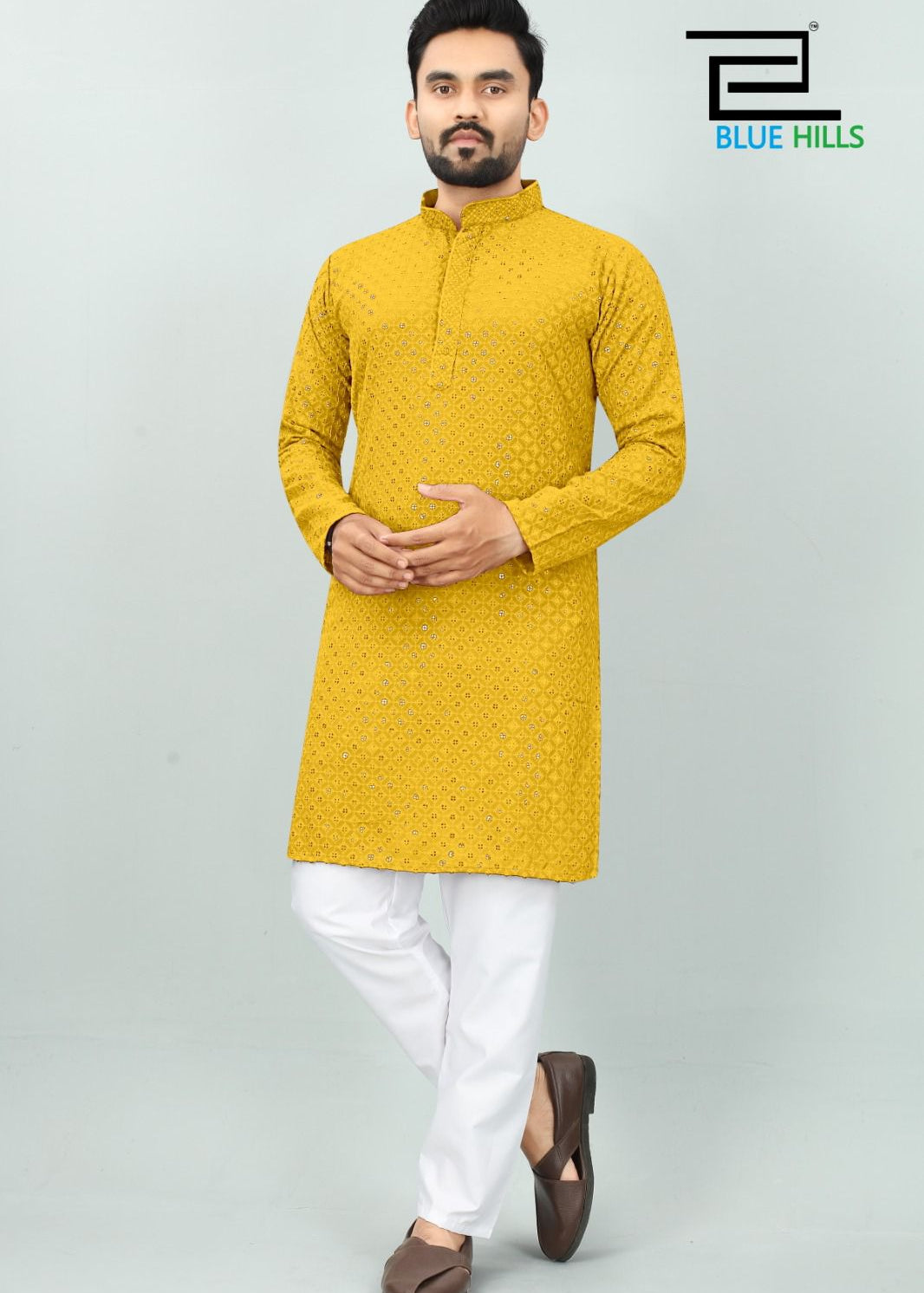 Traditional chikan work kurta