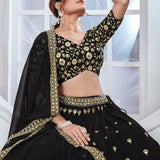 Black Heavy Georgette Lehenga Choli