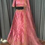 satin silk lehnga