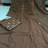 Brown Pure Cotton Flaird Suit