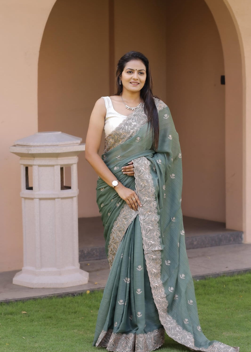 Pure Soft Simmer Silk Saree