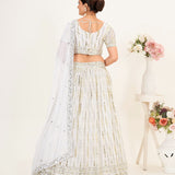 Beauitful White Georgette  Lehengha Choli