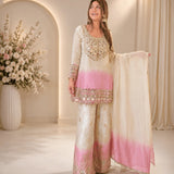 Royal Mirror Embroidered Top Plazzo