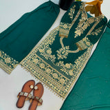 Dark Green Pakistani Embroidered Suit