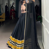 Black Navratri Reyon Lehenga
