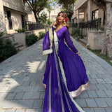 Purple Blooming Zari Broder Suit