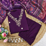 Beautyfull Purple Heavy Straight Suit