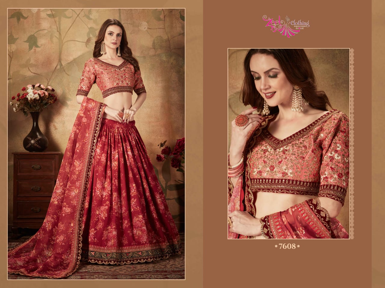 Heavy Premium Flower Print Lehenga