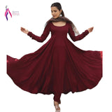 Maroon Georgette Anarkali Dress