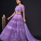 Stunning Shimmer Purple Lahenga Choli