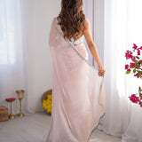 Peach Stylish Burberry Saree