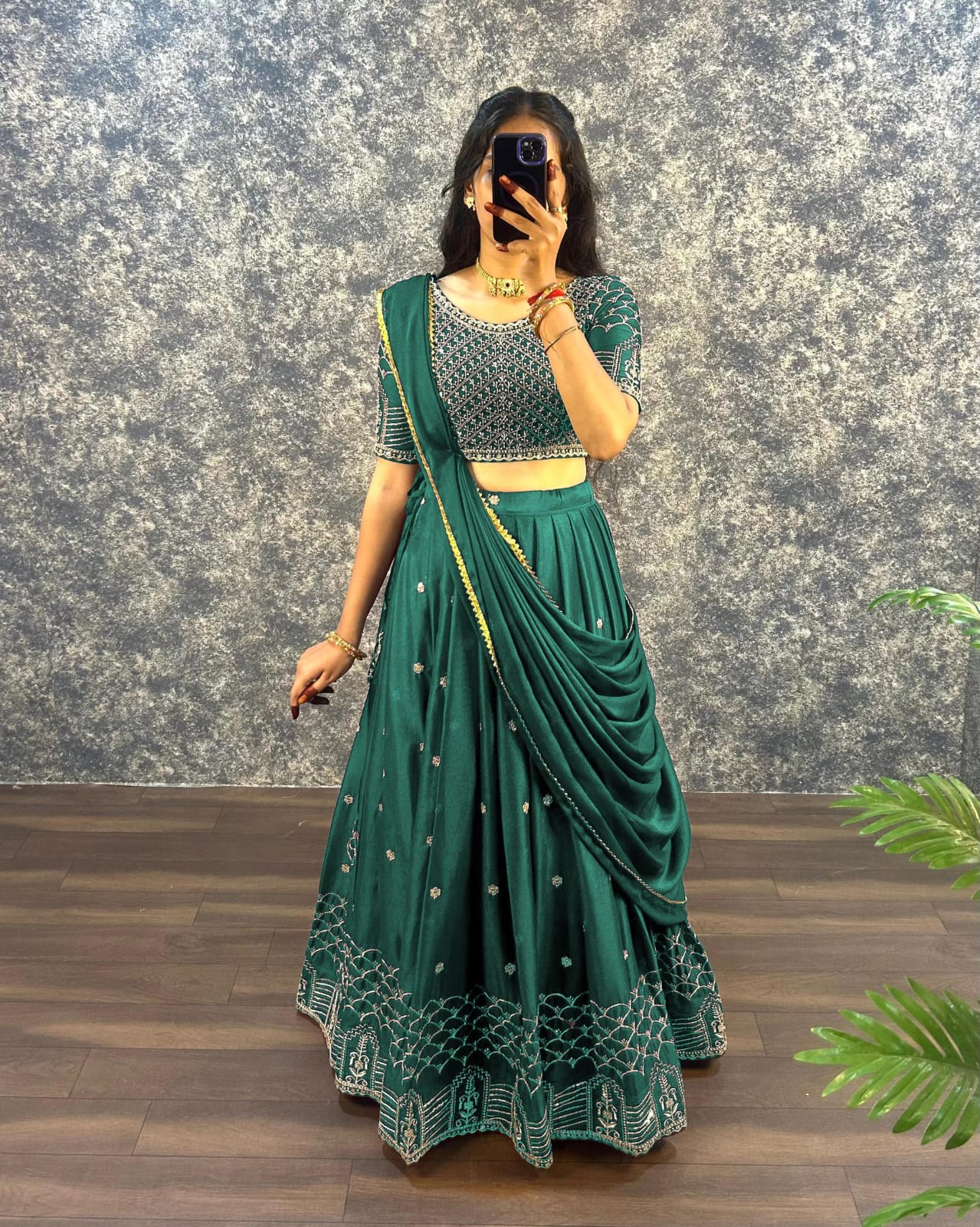 Heavy Traditional Star Silk Lehenga