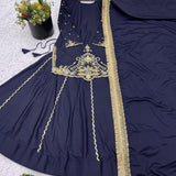 Dark Blue Natural Crep Suit