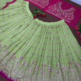 HEAVY EMBROIDERY SEQUENCES WORK LEHENGA