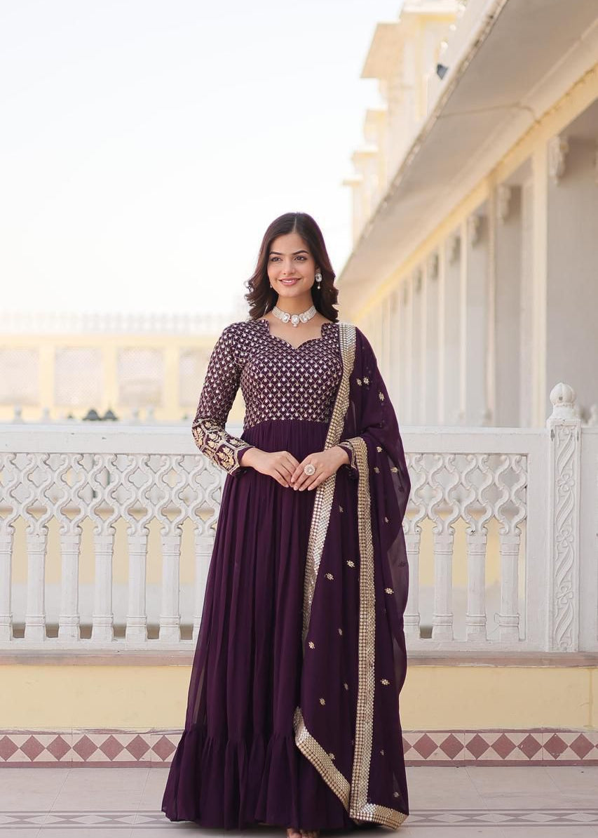 Calssical Blooming Anarkali Gown