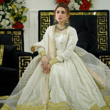 White Traditional Chinon Silk Gown