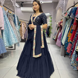 Navy Blue Wedding Lehenga Choli