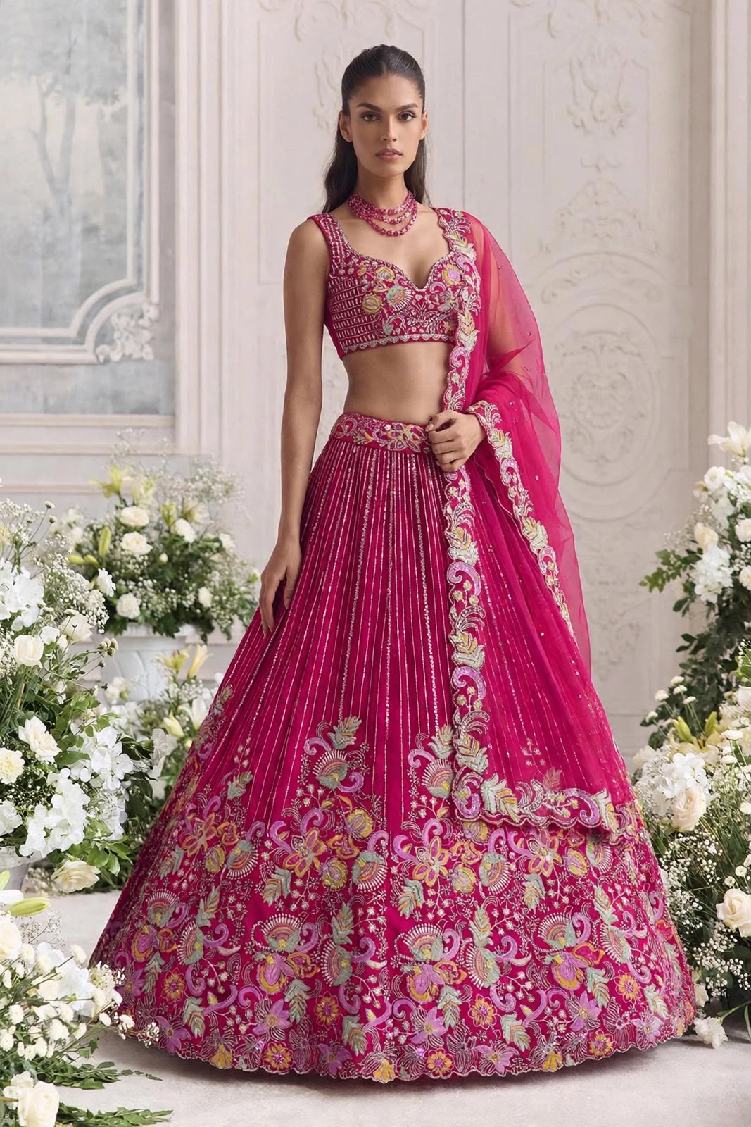 Stunning Silk Embroidered Wedding Lehenga