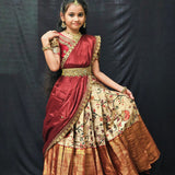 Heavy Lichi Silk Kids Lehenga