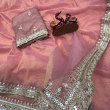 Bollywood Peach Cruch Twill Saree