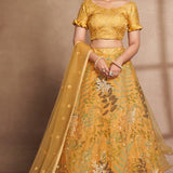 Dashing  flower Organza Lehenga