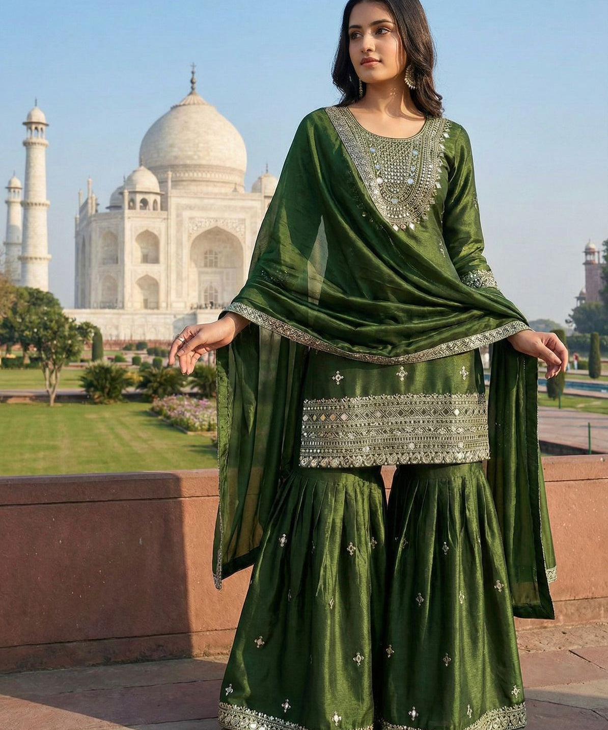 Stunning Gmy Silk Top Sharara