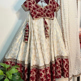 White Premium Jacquard Lehenga