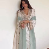 Heavy Natural Silk Straight Suit